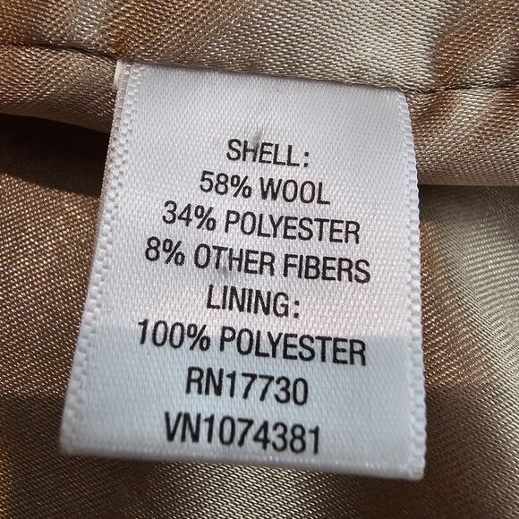 Merona Wool Blend Houndstooth Coat Brown Elbow Patch Equestrian Academia Size S - Picture 11 of 15